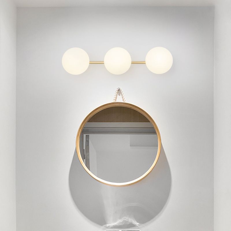 Valentina Applique Murale à miroir LED Vanity Métal Verre Simple Blanc Salle de Bain
