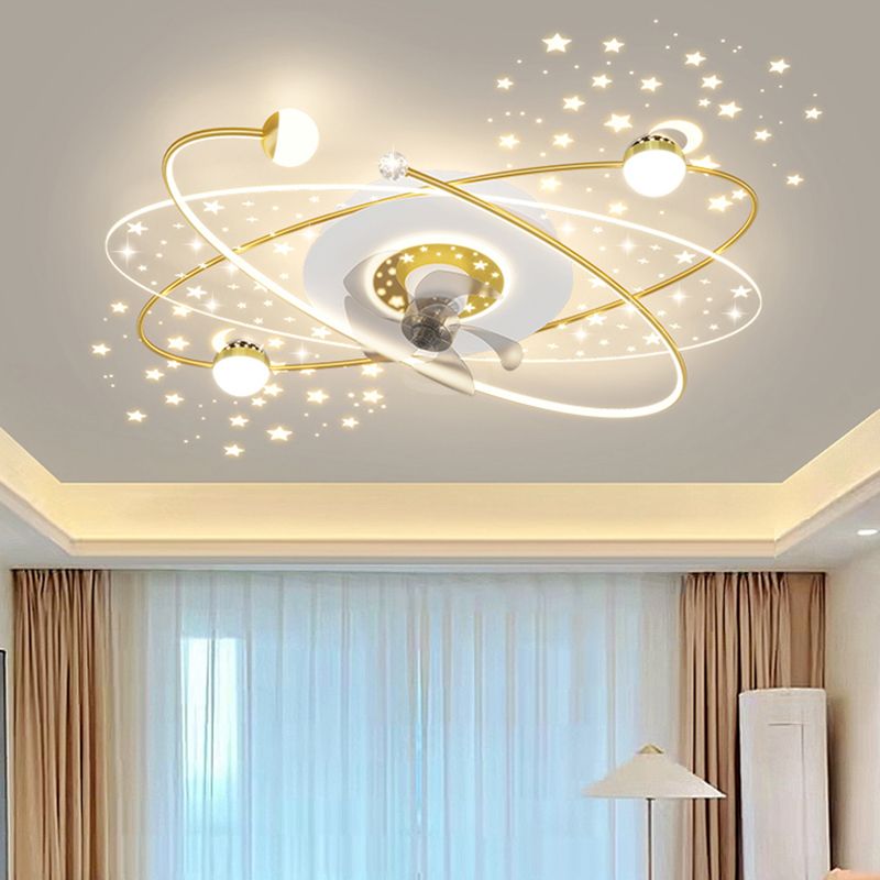Madina Ventilateur de Plafond Étoilé, LED, 3 Couleurs, D110CM