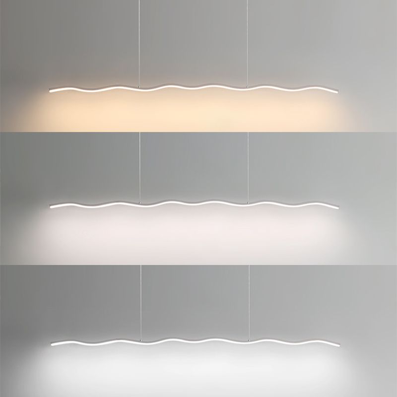 Lousie Luminaires Suspensions Linéaire Moderne Métal Noir/Blanc Salon