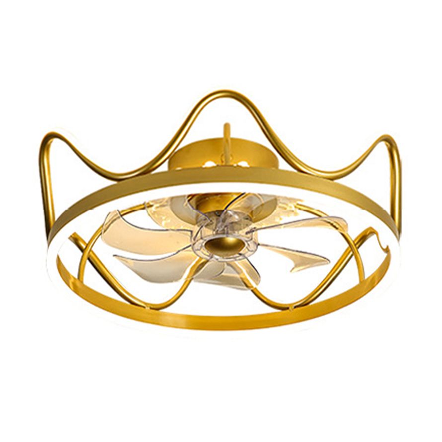 Madina Ventilateur de Plafond avec 2 Lumières, en forme de Couronne, D 47CM/56CM