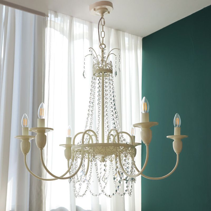 Sliva Lustre Lanterne Retro, Metal/Cristal, Blanc, Salon