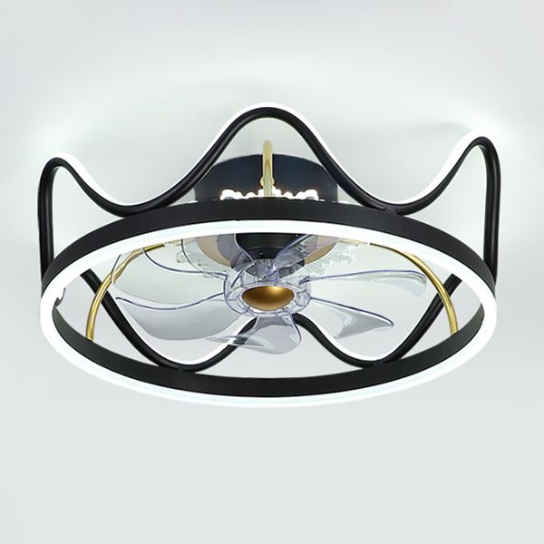 Madina Ventilateur de Plafond avec 2 Lumières, en forme de Couronne, D 47CM/56CM