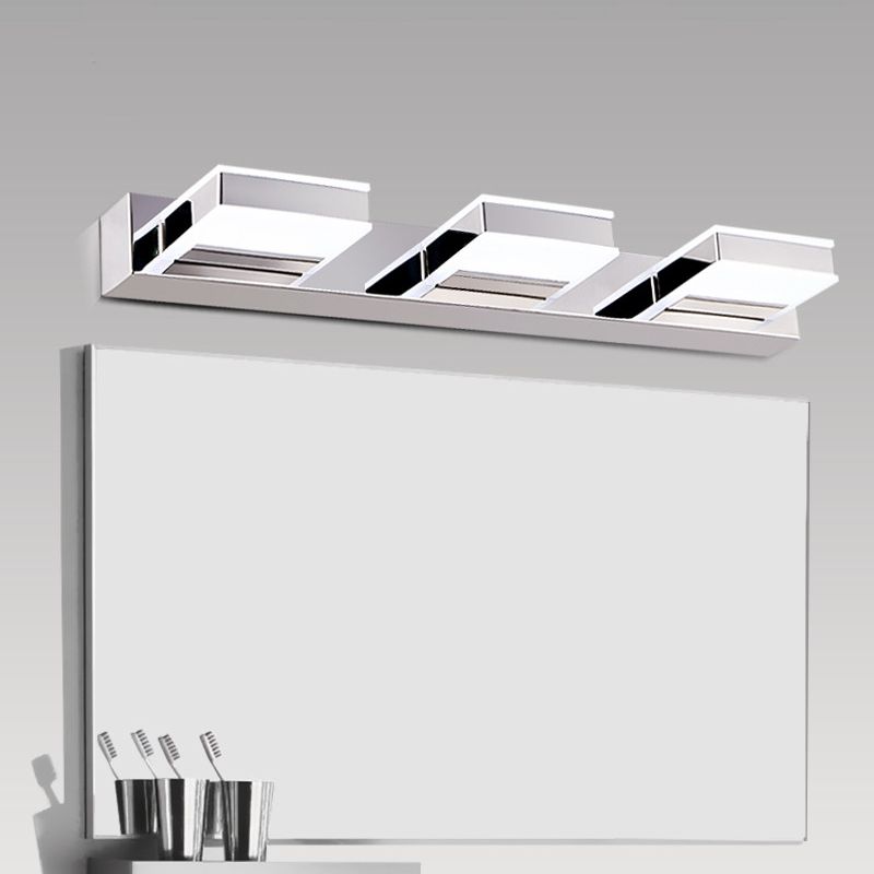 Leigh Applique Miroir Carrée Simple, Chrome, Salle de Bain