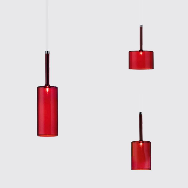 Hailie Lustre Suspension Moderne Minimaliste Verre Clair/Gris Bar