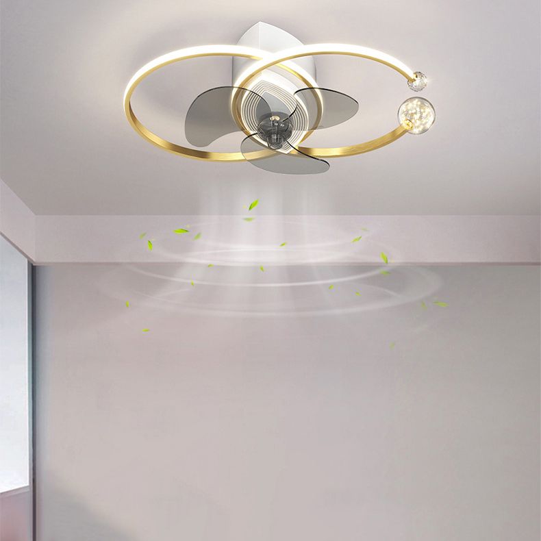 Arisha Ventilateur de Plafond en forme de Double c, 3 Pales, 2 Couleurs, D70CM