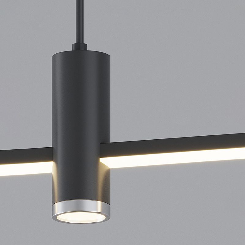Edge Design Italien Luminaires Suspensions Longue Linéaire Moderne Métal Noir/Or Salon