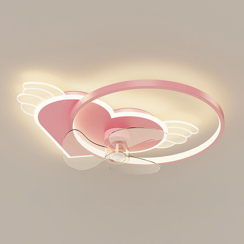 Minori Ventilateur de Plafond LED avec Coeur rose, D56CM