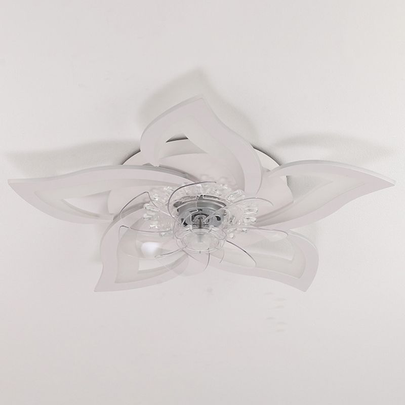 Hana Ventilateur de Plafond Lumineux en forme de Fleur, 2 Couleurs, D65CM