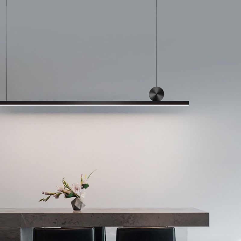 Edge Design LED Luminaires Suspensions Linéaire Moderne Métal/Plastique Noir/Or Salon/Cuisine