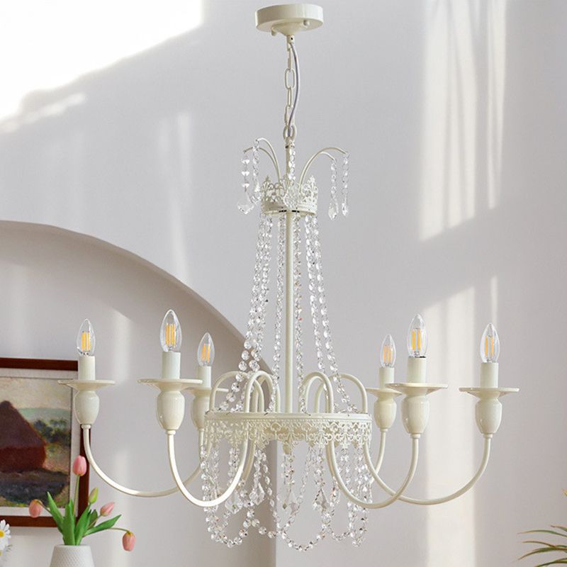 Sliva Lustre Lanterne Retro, Metal/Cristal, Blanc, Salon