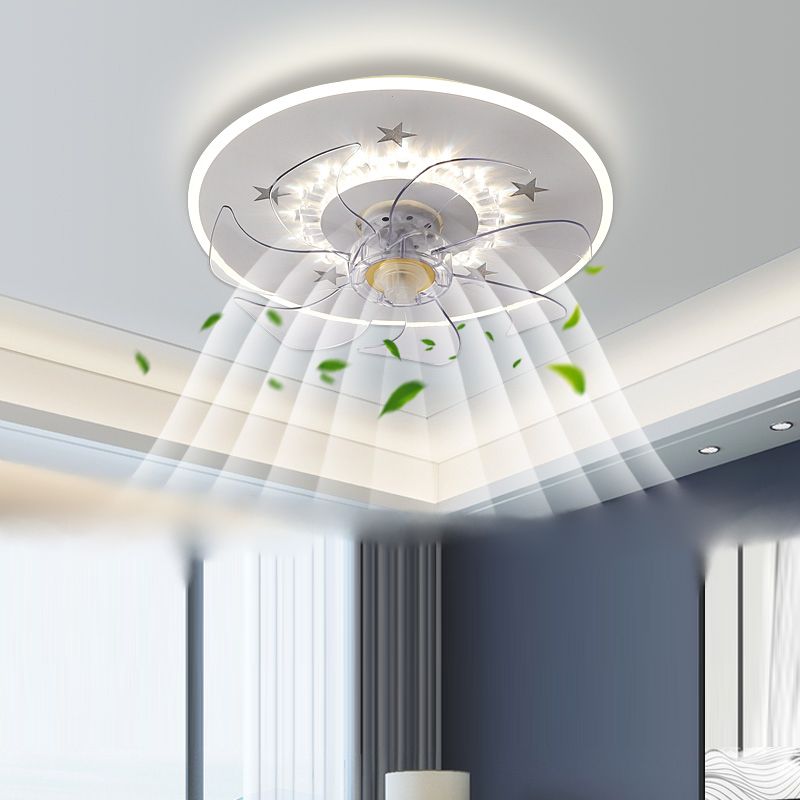 Edge Ventilateur de Plafond LED en forme d'Anneau, 6 Couleurs, D40CM