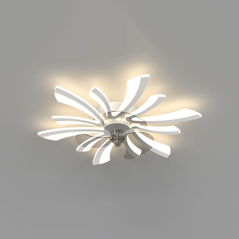 Hana Ventilateur de Plafond LED en forme de Fleur, 3 Couleurs, D65/68/79/90CM