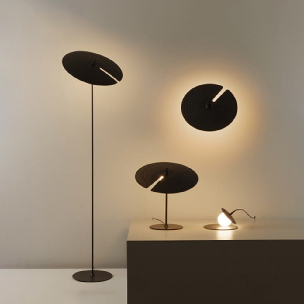 Carins Lampadaire/Lampe de table Rond Moderne, Métal, Noir, Salon