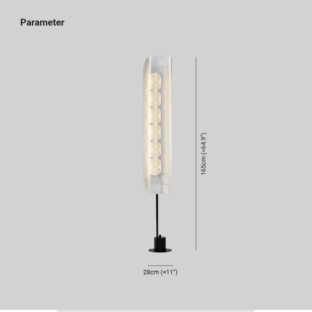 Salgado Lampadaire Anneau Minimaliste, Métal/PMMA, Blanc, Salon