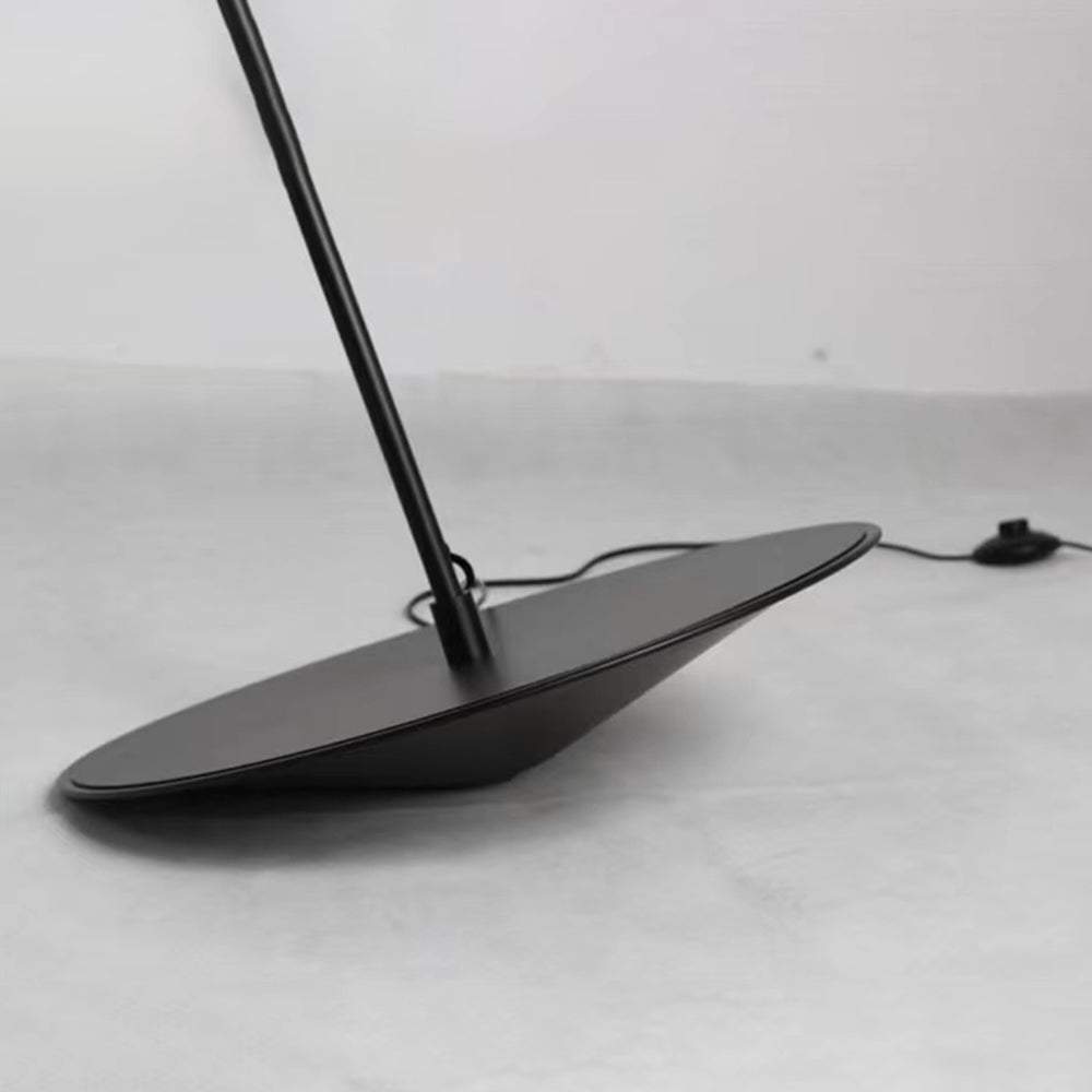 Salgado Design Lampadaire Frisbee/Canne à Pêche Simple Métal Noir Grande Salon Intérieur