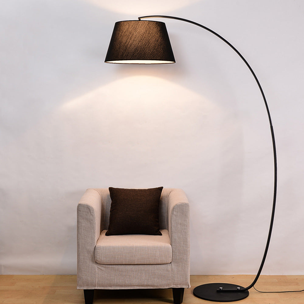 Salgado Lampadaire Arche Moderne, Tissu/Métal, Noir, Salon/Chambre