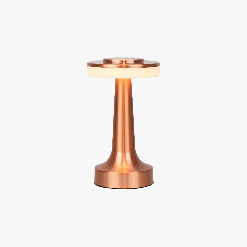 Salgado Lampe de Table Champignon Moderne, Métal/Acrylique, Doré/Argent/Rose Rouge, Salon