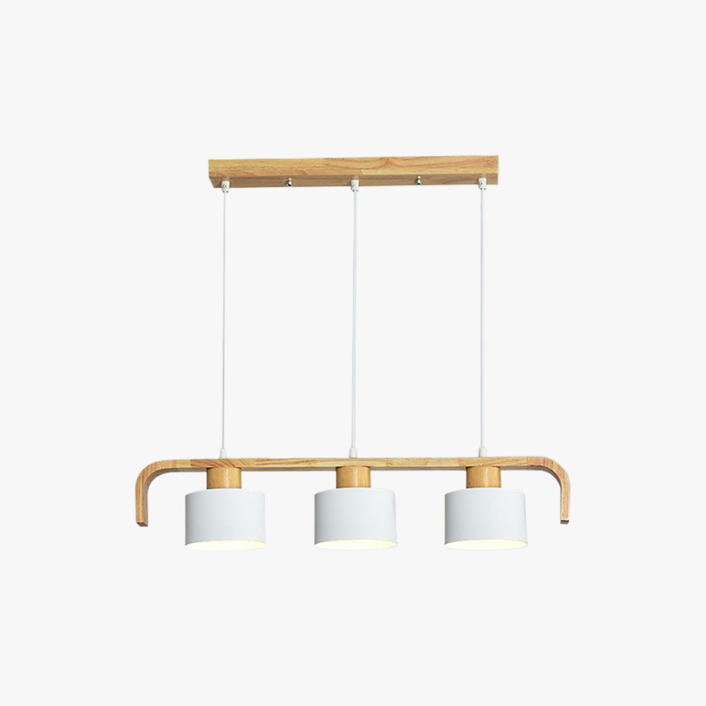 Morandi Moderne Luminaires Suspensions Cylindre Nordique Bambou Blanc/Vert/Gris Chambre à Coucher