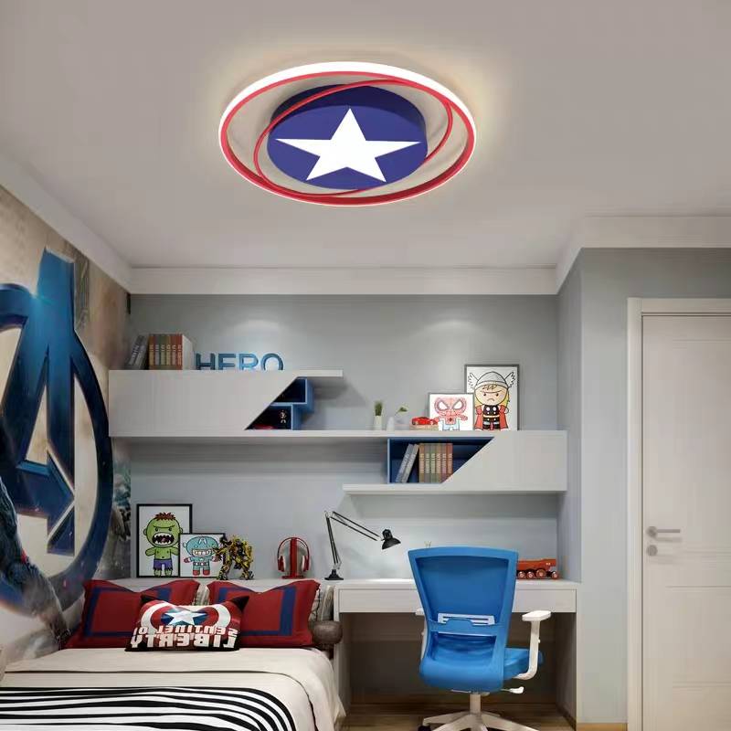 Austin Moderne Ronde LED Plafonnier Bleu/Blanc Métal Salon Chambre à coucher