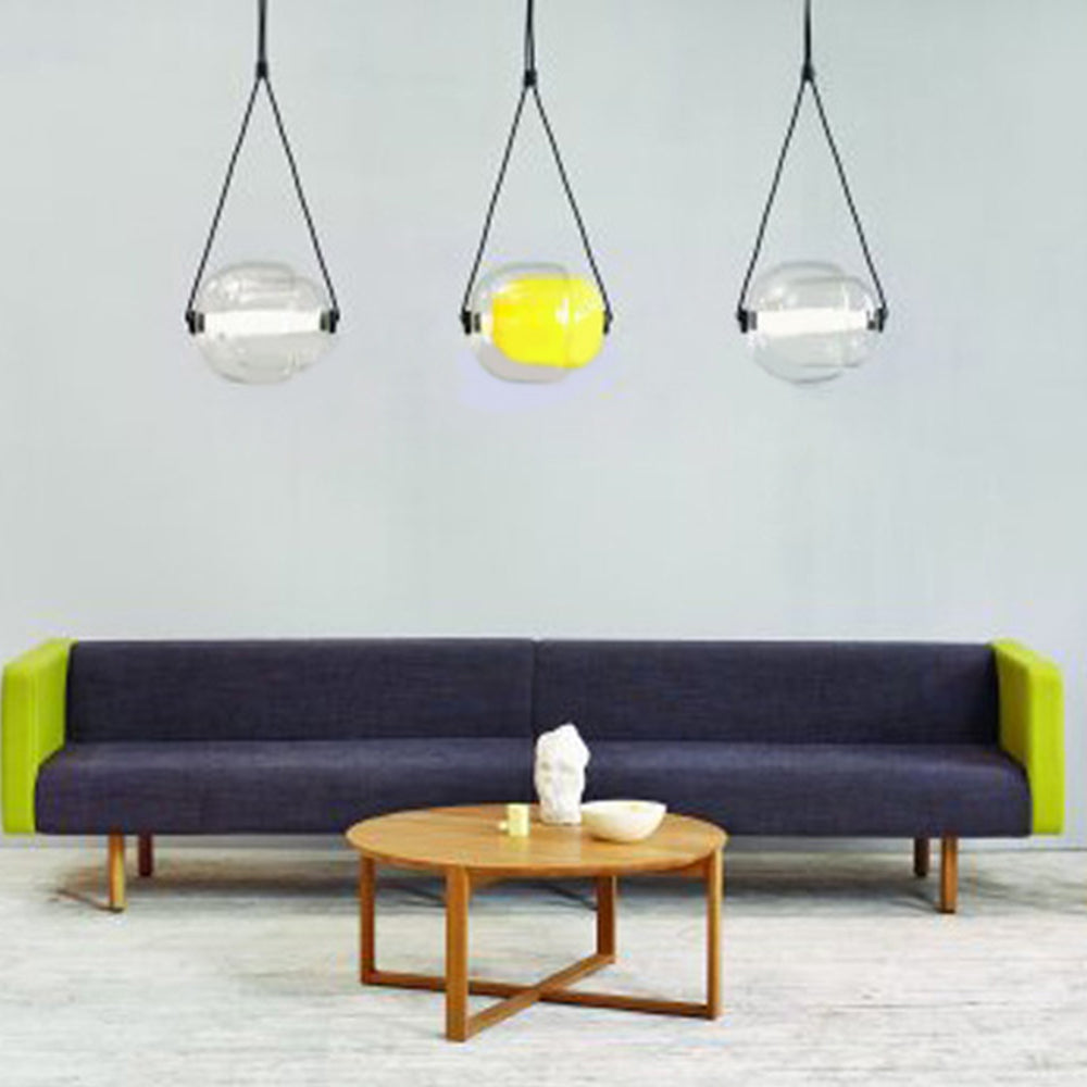 Hailie Design Luminaires Suspensions Bulle Moderne LED Verre Bleu/Jaune/Rose/Blanc Salon/Chambre à Coucher