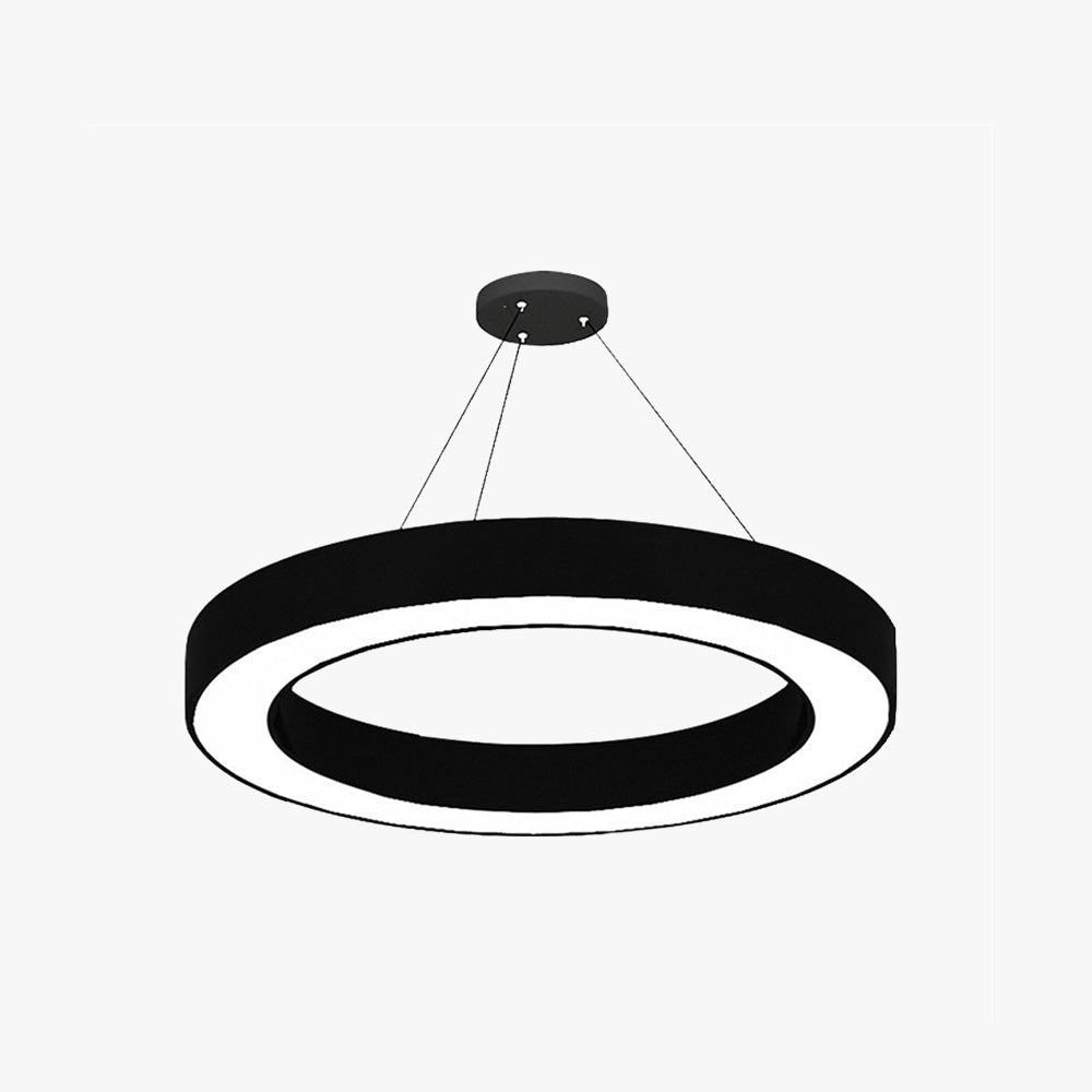 Arisha Luminaires Suspensions LED Anneau Simple Acrylique Noir/Blanc Salon/Cuisine