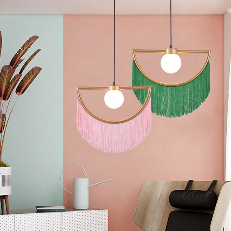 Minori Design Suspension Jaune/Vert/Rose/Café Métal/Tissu Chambre à coucher