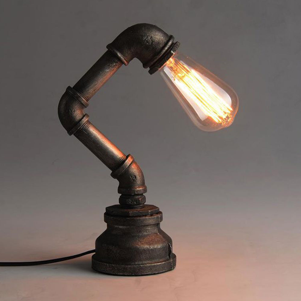 Alessio Lampe de Table Sans Fil LED Cylindre Vintage Métal Noir Salon/Chambre à coucher