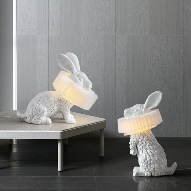 Lampe de Table lapin Moderne, Résine, Blanc, Salon
