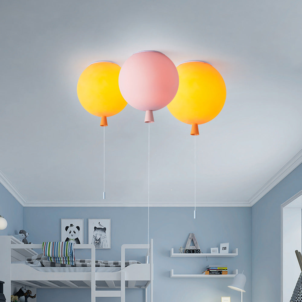 Fateh Plafonnier Ballon Moderne, Accylique, Blanc/Jaune/Orange/Rouge/Rose, Chambre