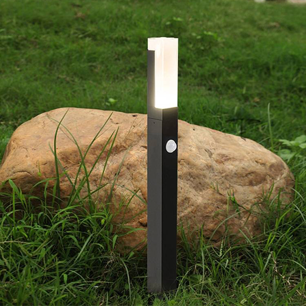 Pena Géométrique LED Lampadaire Extérieure Noir Métal Acrylique Allée