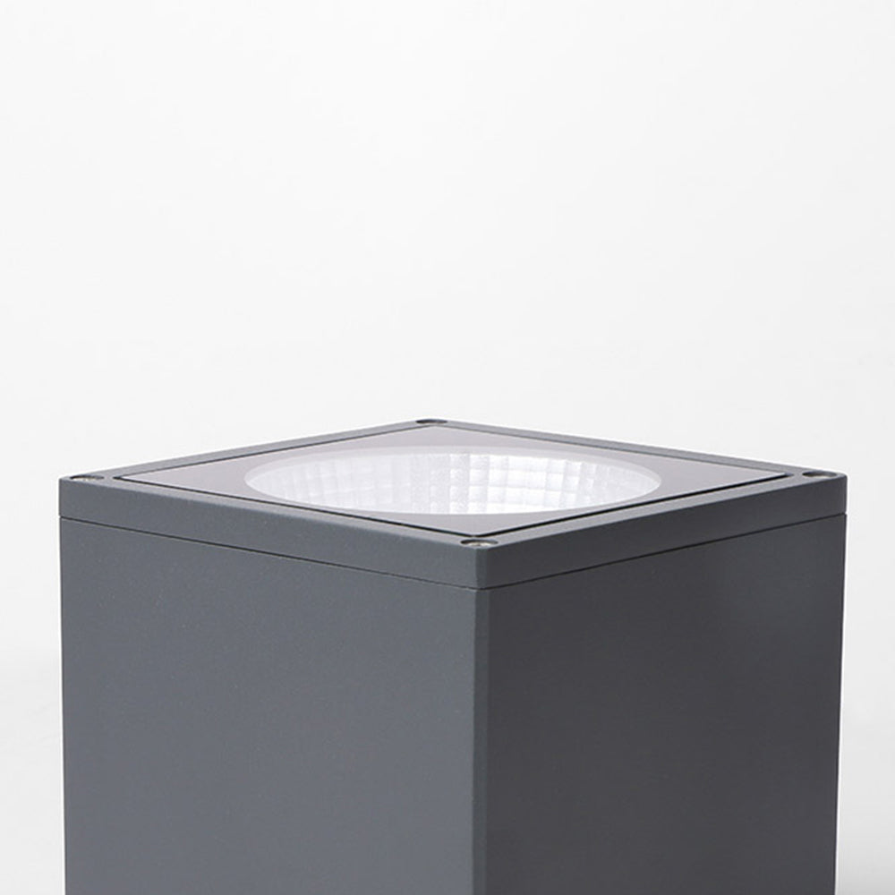 Orr Plafonnier Cube Moderne, Métal/Verre, Gris, Extérieur