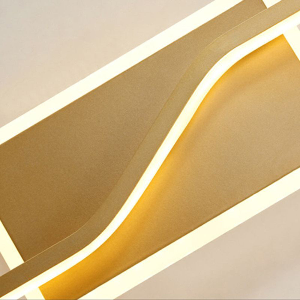 Leigh Applique Murale Rectangulaire Moderne LED Métal Or Salon/Salle de Bain