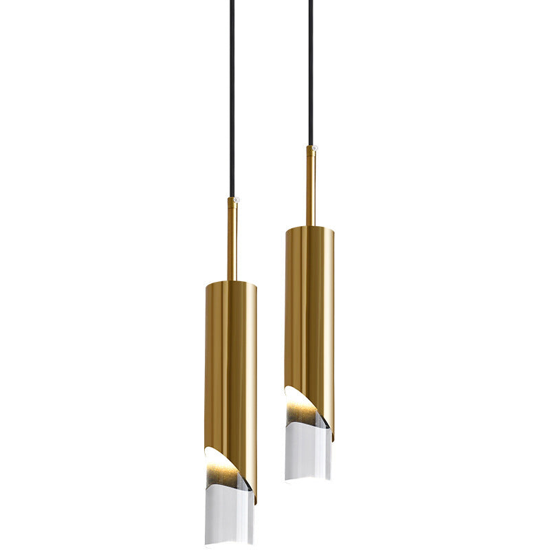 Edge Luminaires Suspension LED Simple Acrylique/Métal Or/Noir Salon