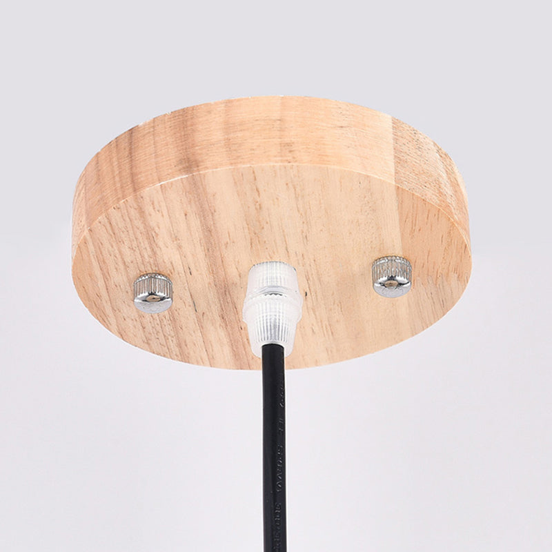 Samuels Luminaires Suspension Rétro, Jaune/Brun, Métal & Bois