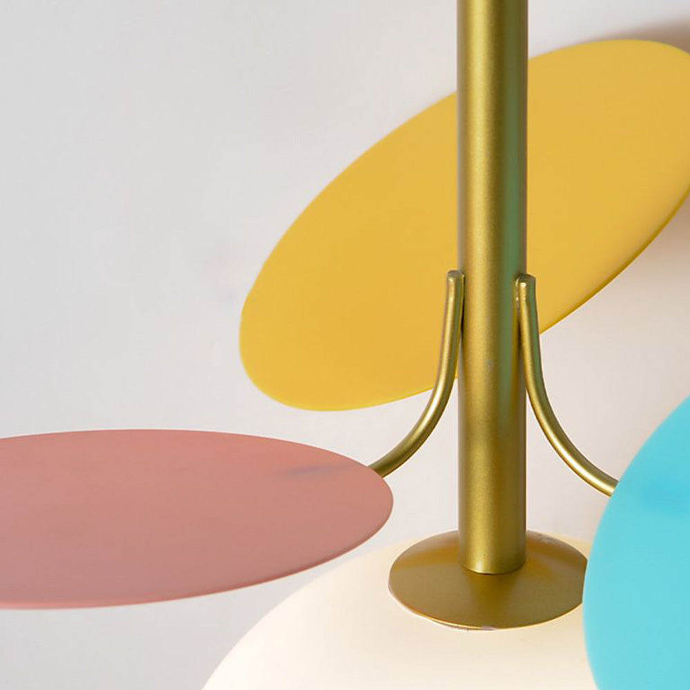 Jevon Luminaires Suspensions Globe Moderne Design Métal Verre Multicolore/Blanc Salon/Chambre d'Enfant