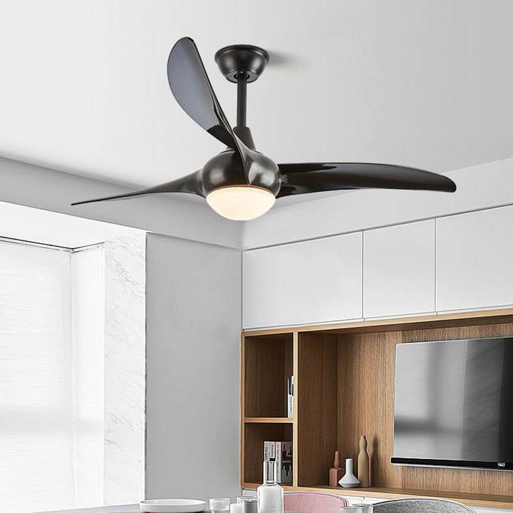 Garner Ventilateur de Plafond à 3 Pales Noir et Marron, D 132CM