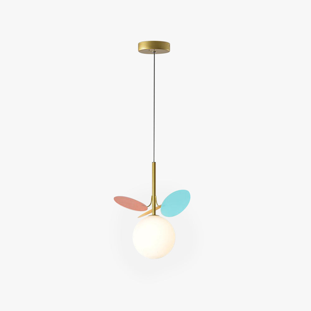 Jevon Luminaires Suspensions Globe Moderne Design Métal Verre Multicolore/Blanc Salon/Chambre d'Enfant