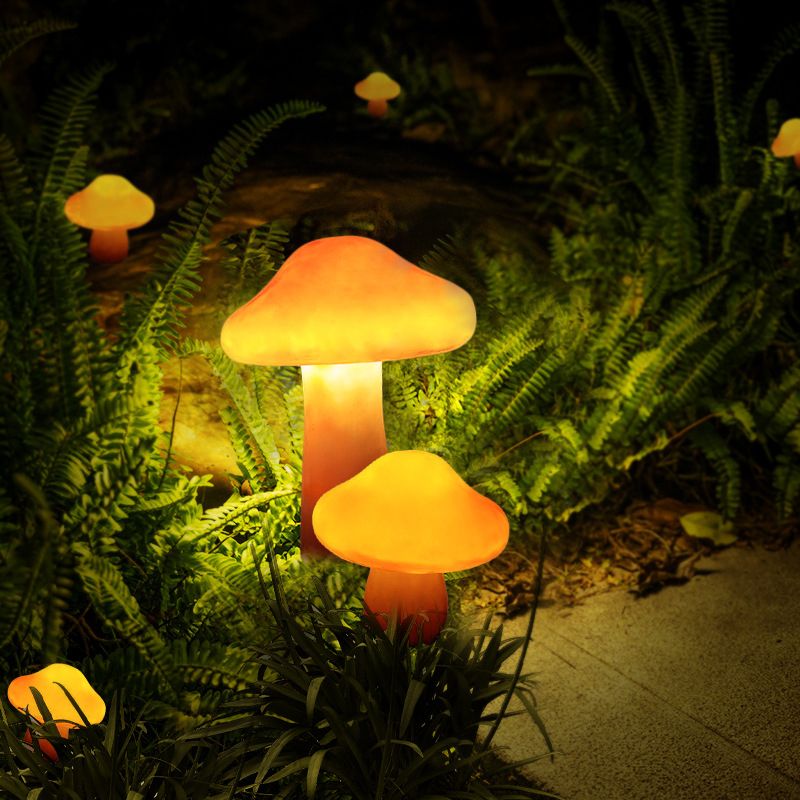 Pena Lampe Extérieure au sol Champignon Moderne, Résine, Orange, Cour