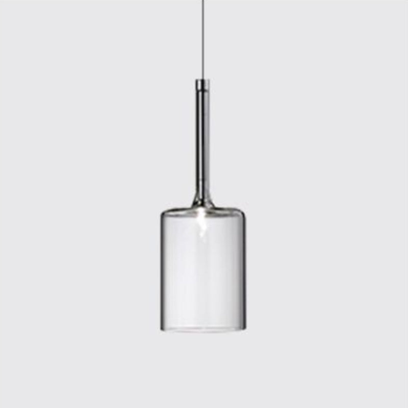 Hailie Lustre Suspension Moderne Minimaliste Verre Clair/Gris Bar