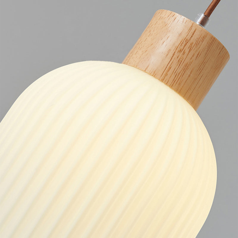 Ozawa Luminaires Suspension LED Moderne Bois/Verre Salon/Salle à manger