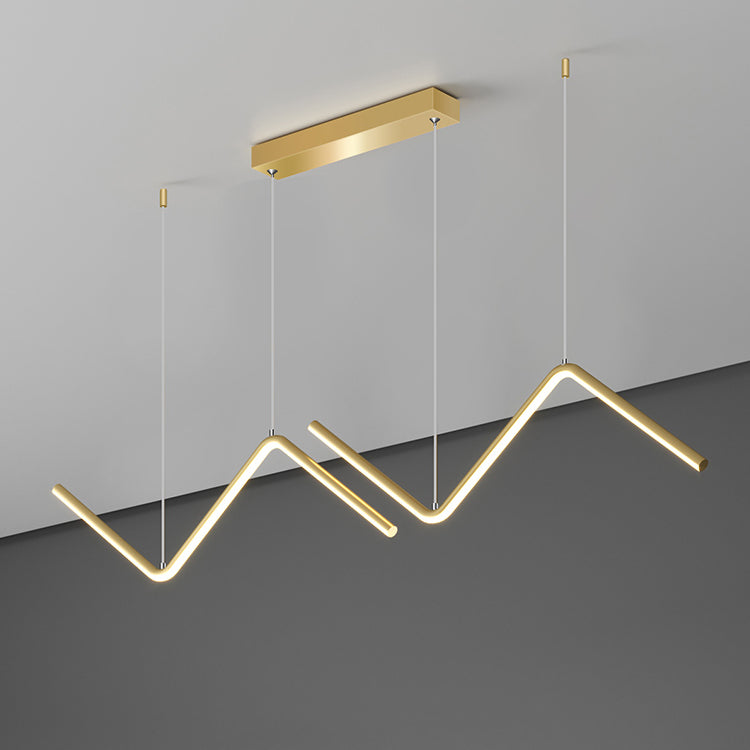 Louise Lampe Suspendue Lustre LED Moderne, Métal, Noir/Or, Cuisine