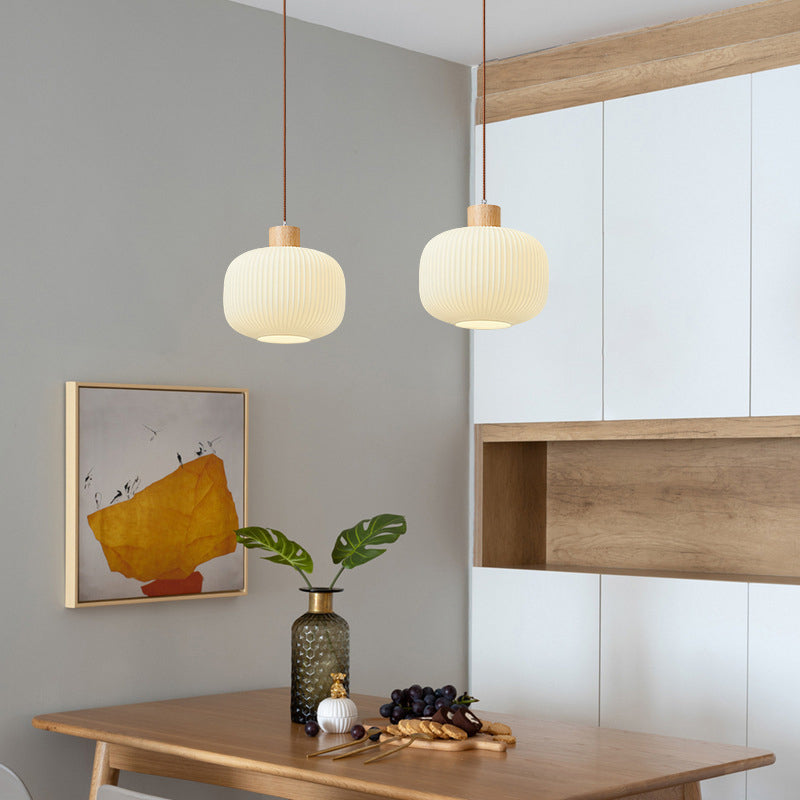 Ozawa Luminaires Suspension LED Moderne Bois/Verre Salon/Salle à manger