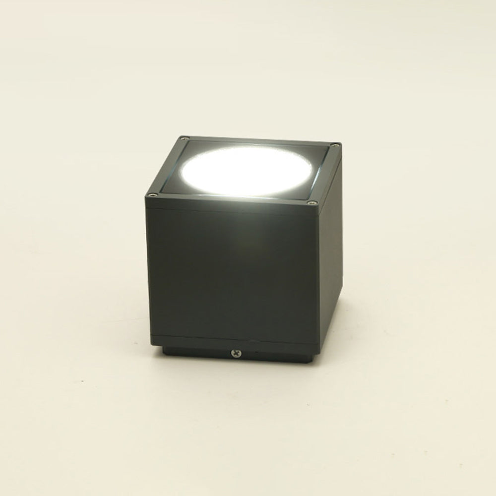 Orr Plafonnier Cube Moderne, Métal/Verre, Gris, Extérieur