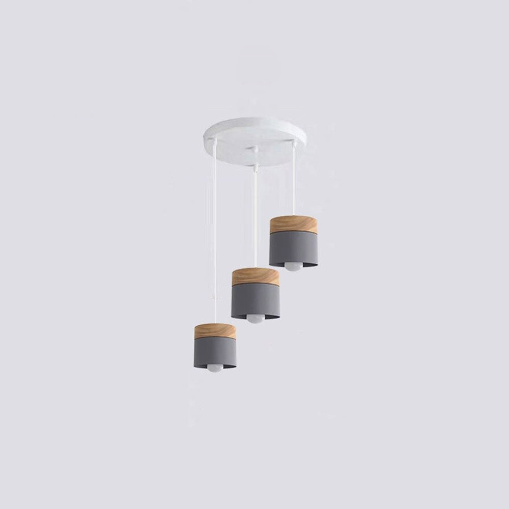 Morandi Suspension LED Macaron Nordique Métal/Bois Chambre