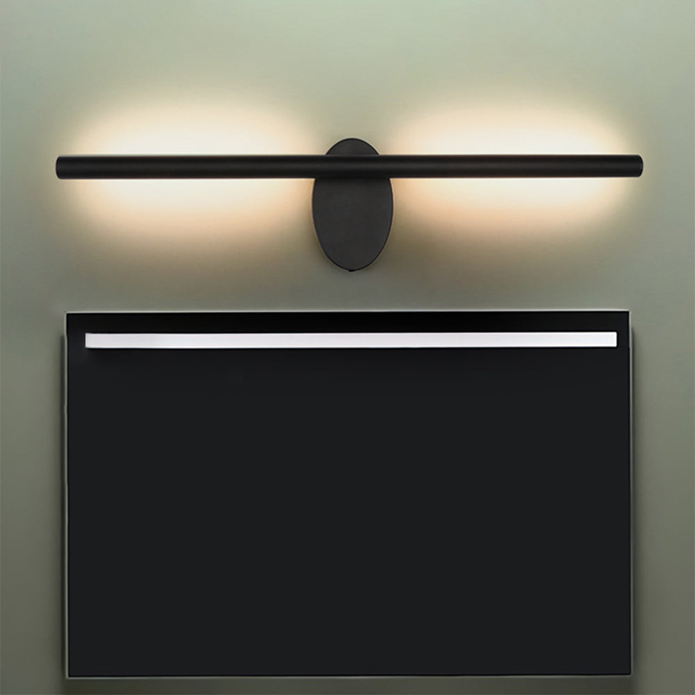 Edge Design Italien Applique Murale Linéaire Minimaliste LED Métal/Acrylique Noir Salle de Bain