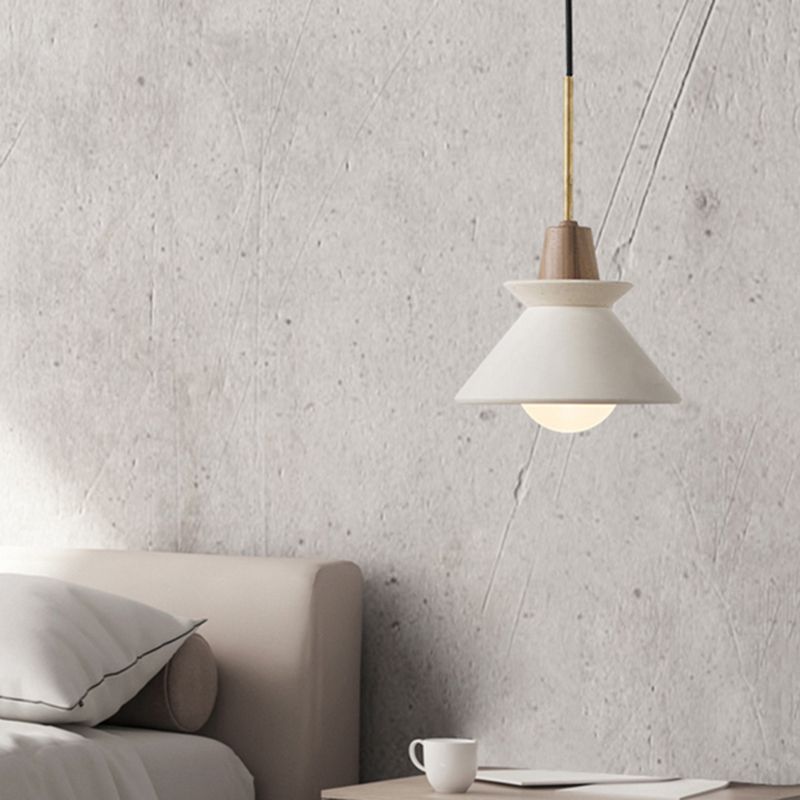 Ozawa Moderne LED Suspension Blanc Métal Ciment Salon Chambre à Coucher
