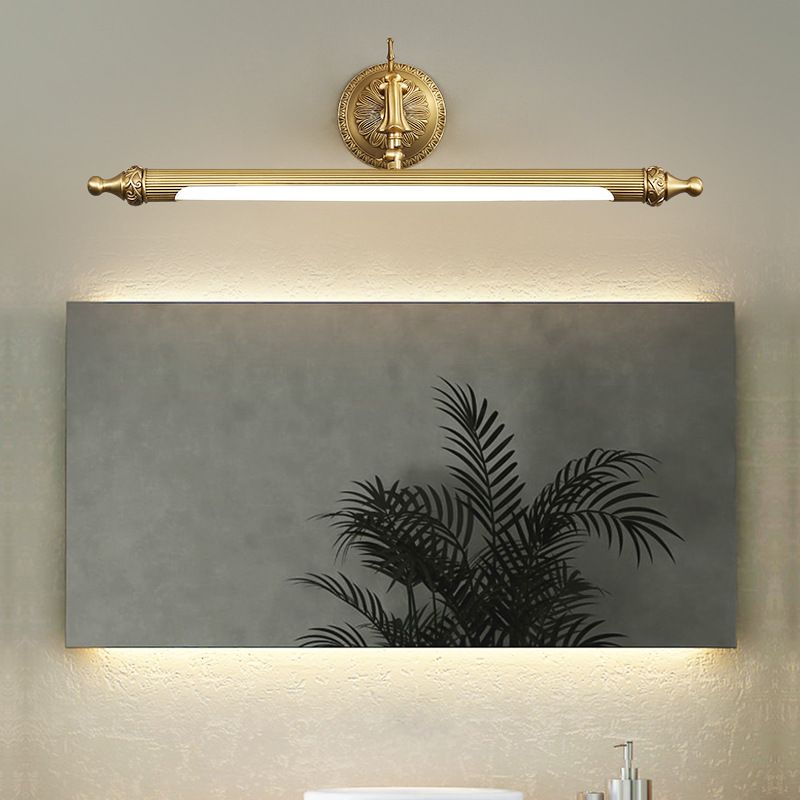 Félicie Moderne LED Applique Murale à Miroir Vintage Métal/Acrylique Or Salle de Bain