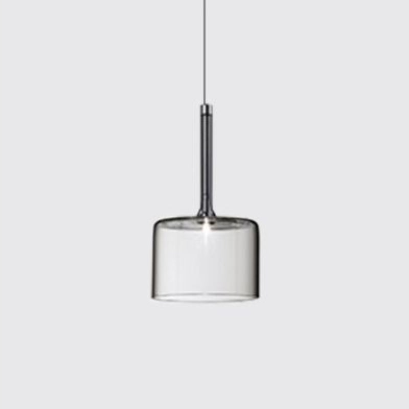 Hailie Lustre Suspension Moderne Minimaliste Verre Clair/Gris Bar