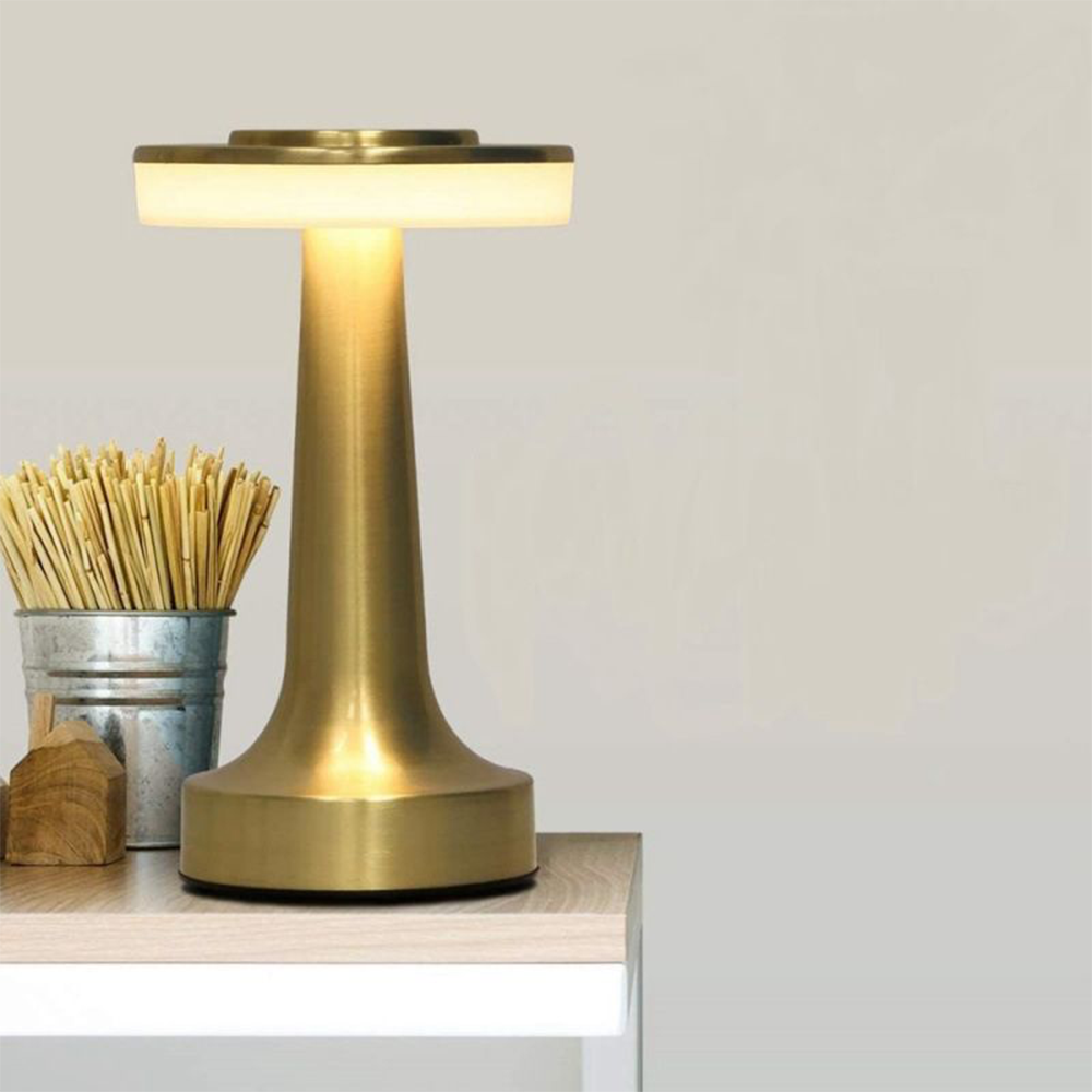 Salgado Lampe de Table Champignon Moderne LED Métal/Acrylique Doré/Argent/Rose Rouge Salon