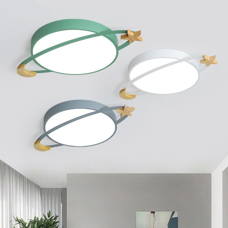 Morandi Moderne LED Plafonnier Gris Blanc Vert Métal Acrylique Salon